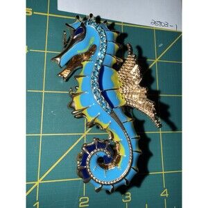 seahorse  metal Hair Clip Jeweled